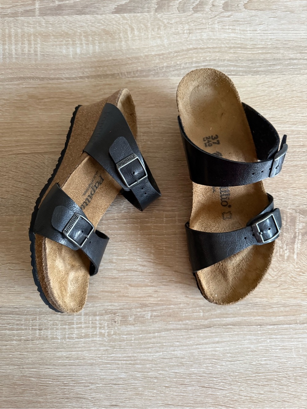 Birkenstock Papillio Dorothy Double Strap Wedge Slide Sandals Sz 37/6